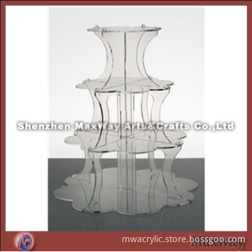 Clear Finely Designed Acrylic 4 Tiers Party Cup Cake Display Stand Rack